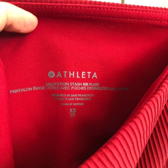 ATHLETA Salutation Stash Rib Flare red XS Size - Picture 7 of 9